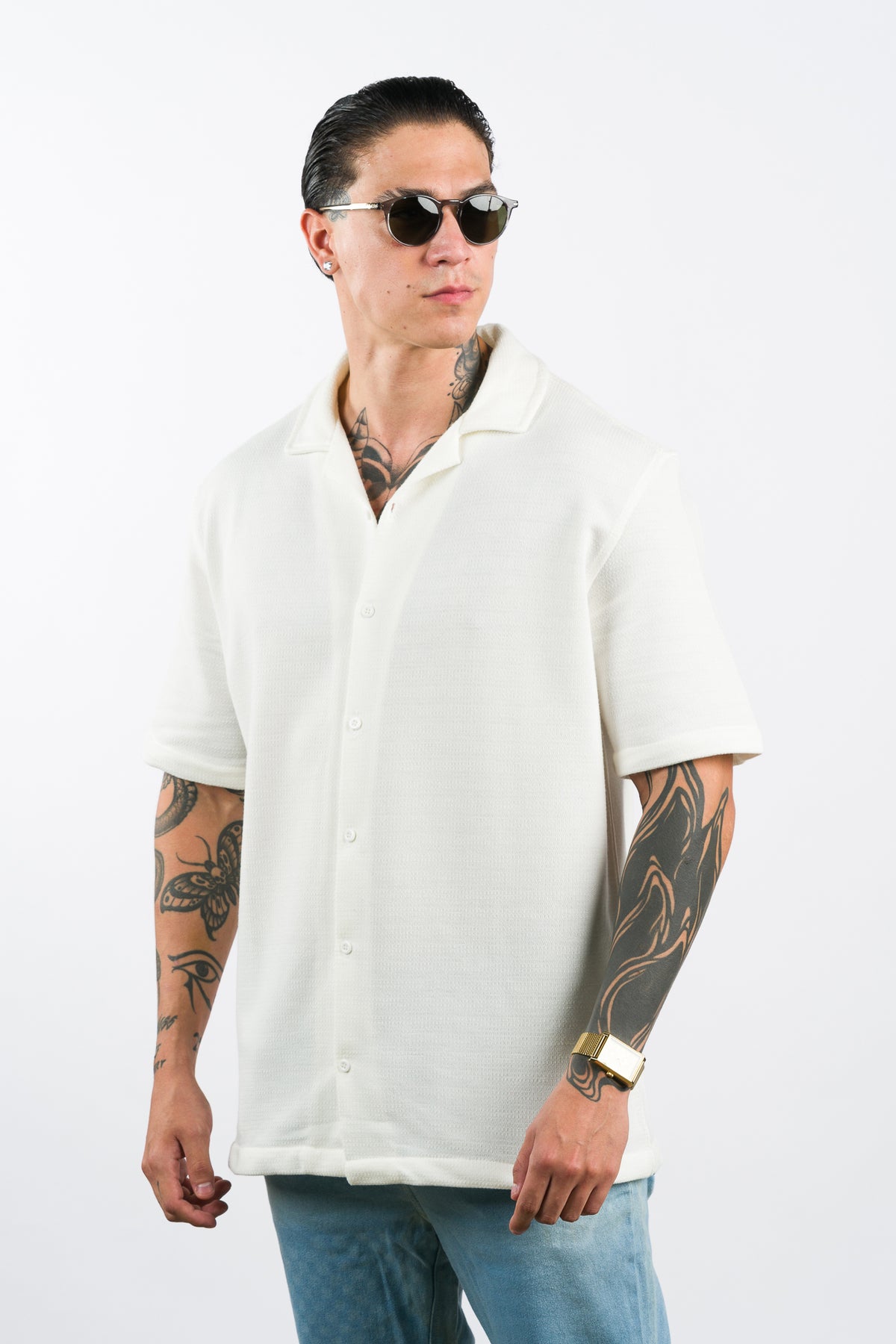 Camisa Over Tejida LN Blanco H - Voszmen