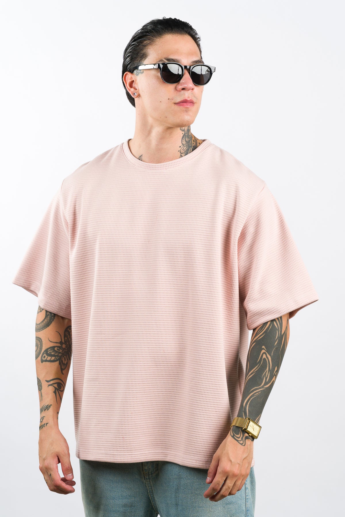 T-Shirt Over Text BA Palo rosa