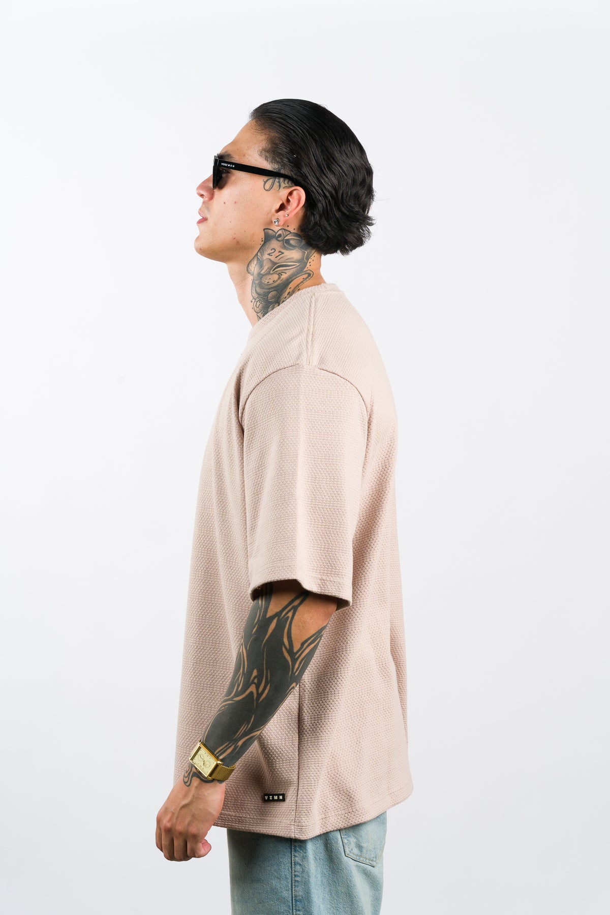 T-Shirt Over Text Ch Beige - Voszmen