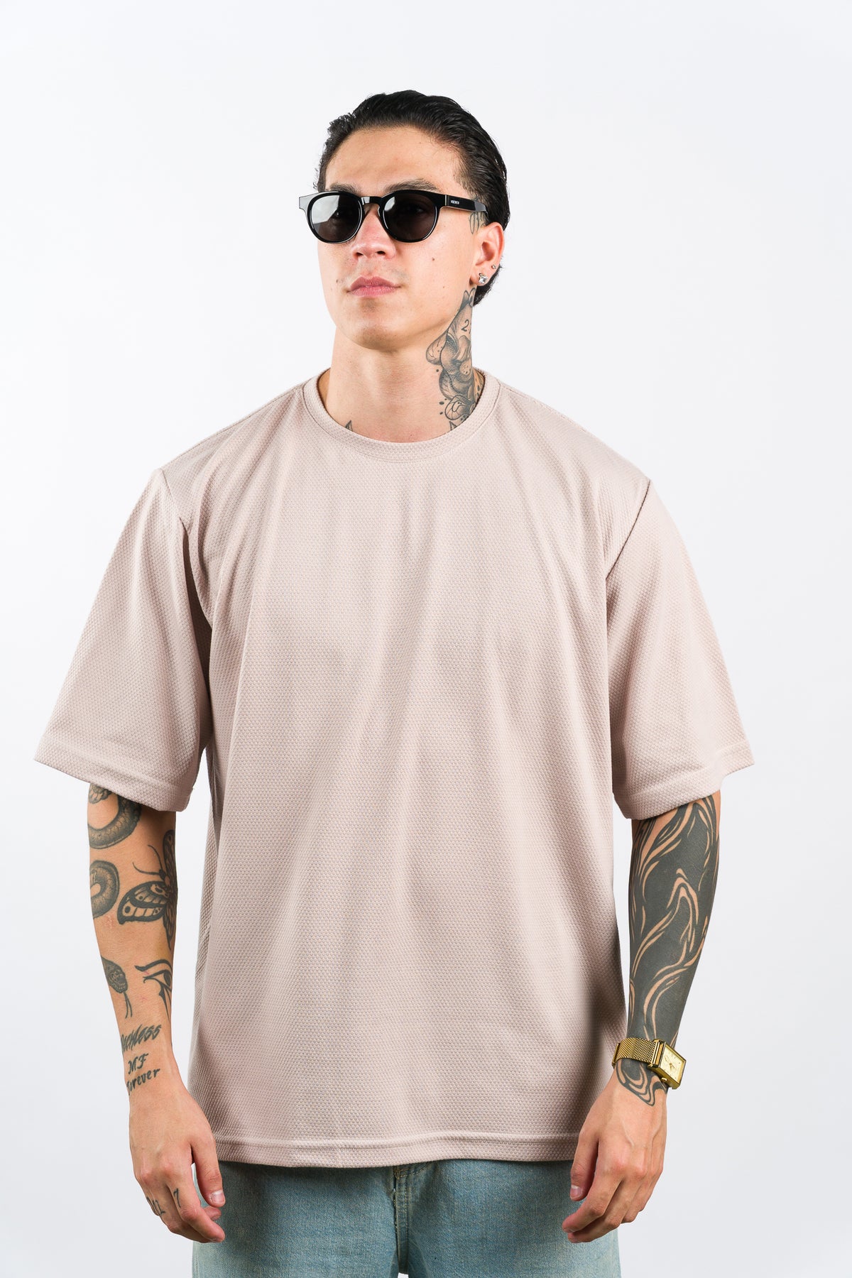 T-Shirt Over Text D beige - Voszmen