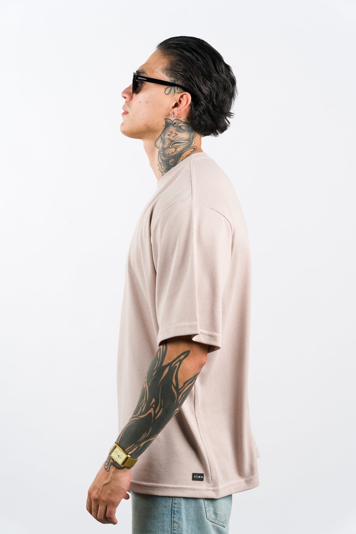 T-Shirt Over Text D beige - Voszmen