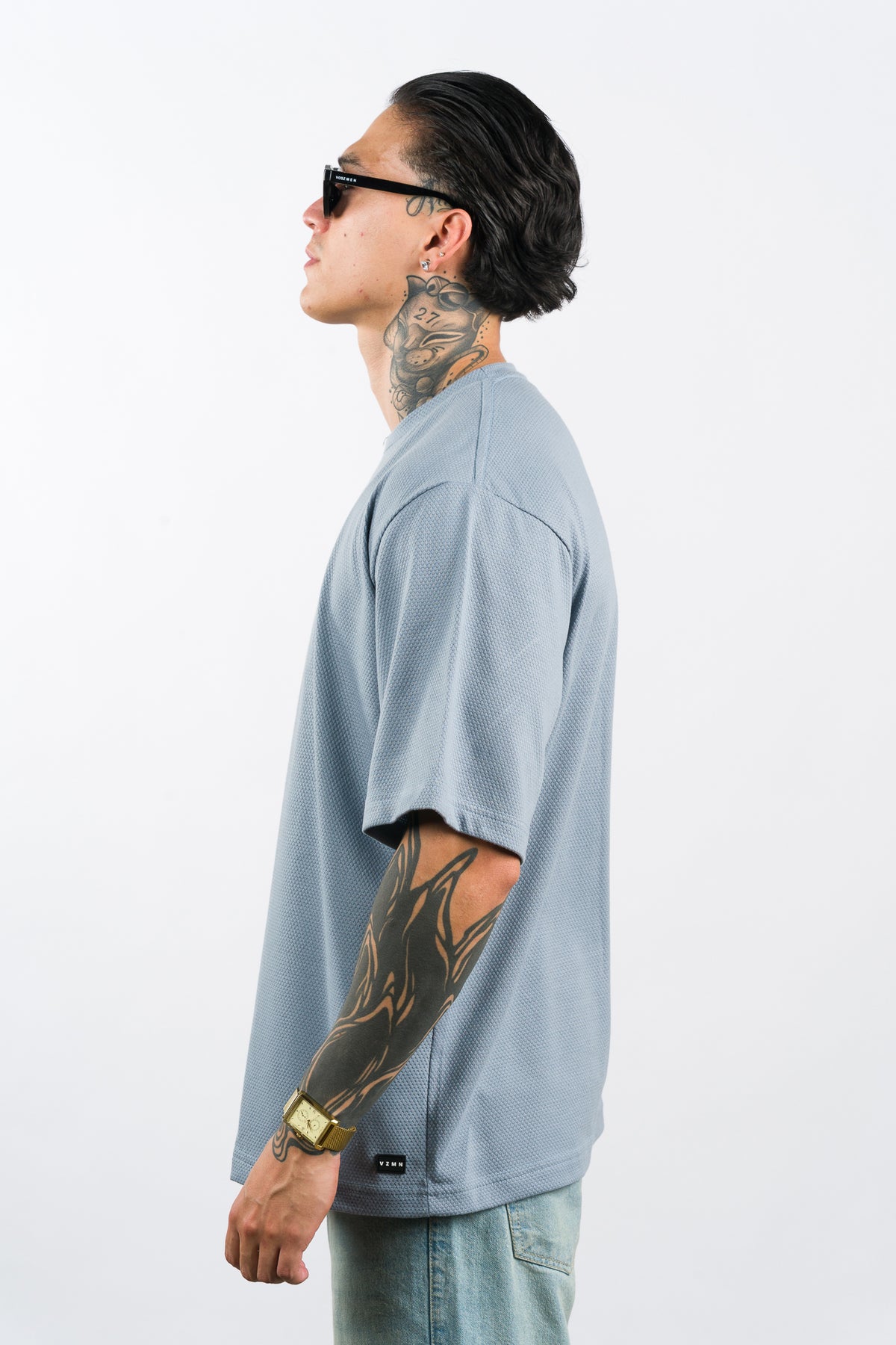 T-Shirt Over Text D gris - Voszmen