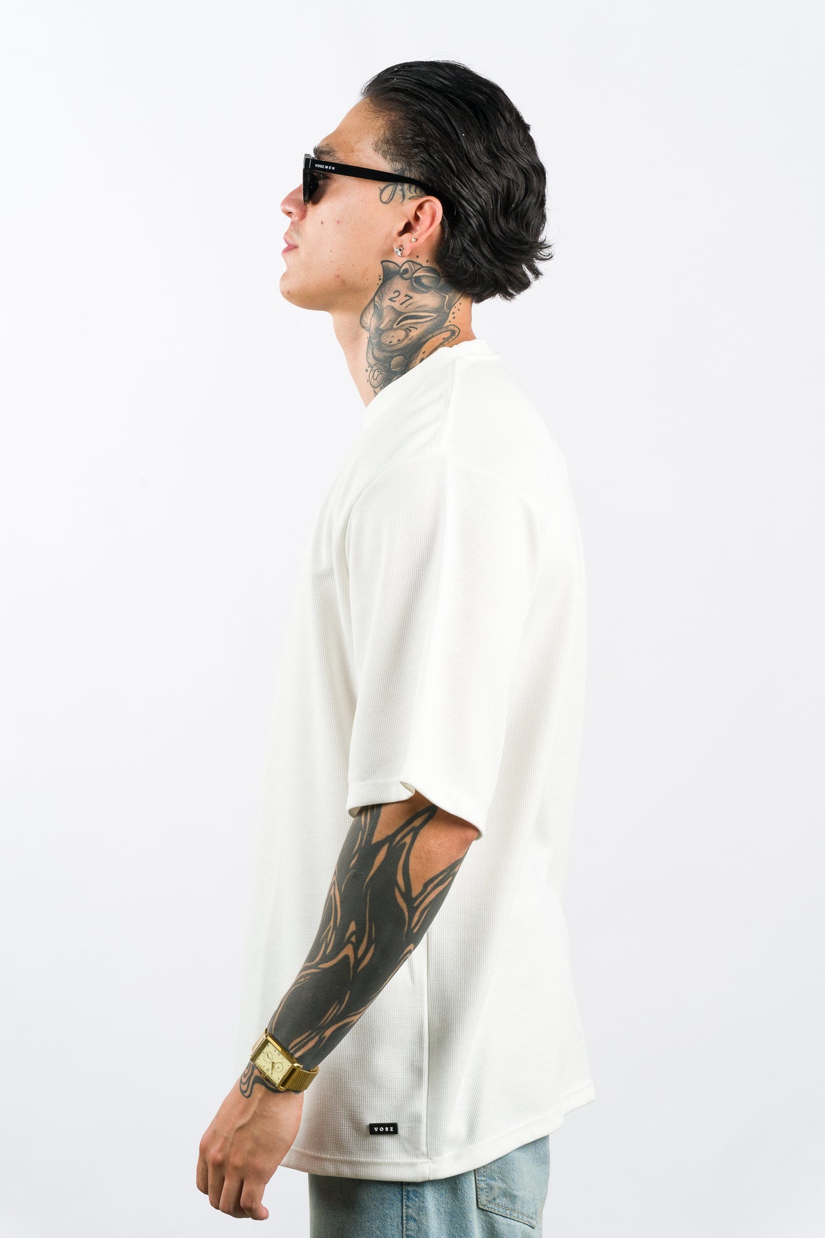 T-Shirt Over Text F Blanco hueso - Voszmen