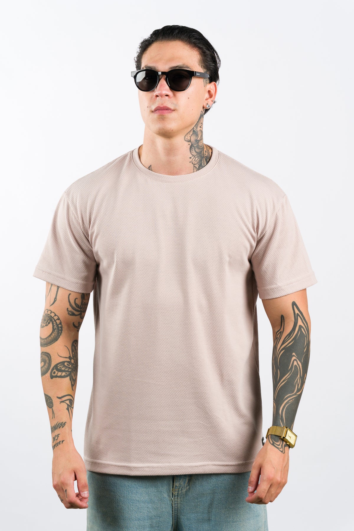 T-Shirt Text D Beige - Voszmen