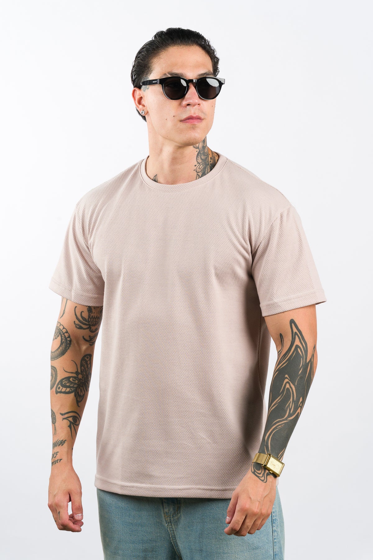 T-Shirt Text D Beige
