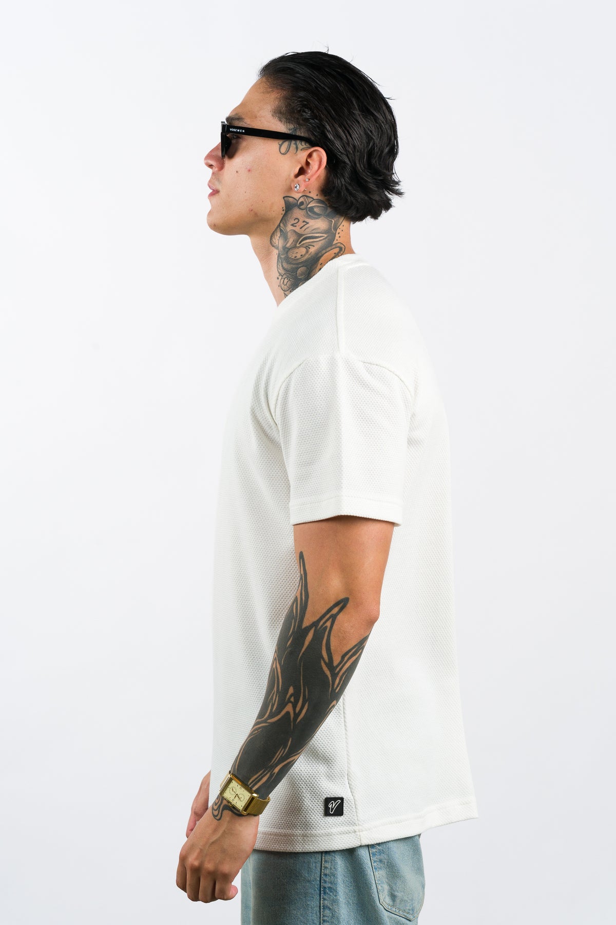 T-Shirt Text D Blanco Hueso - Voszmen