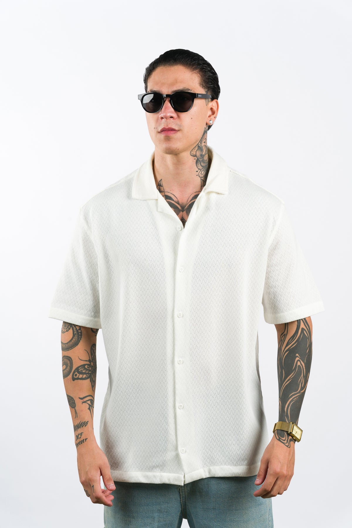Camisa Over Tejida SZ Blanco H - Voszmen