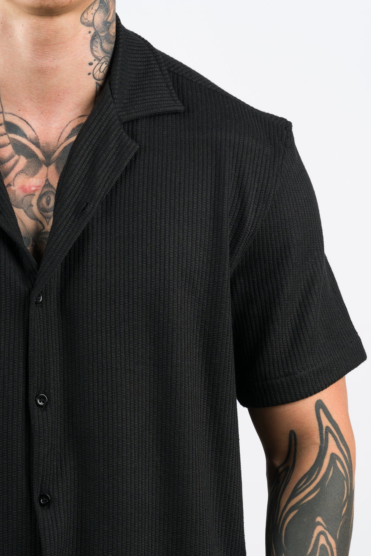 Camisa Over Tejida W Negra - Voszmen