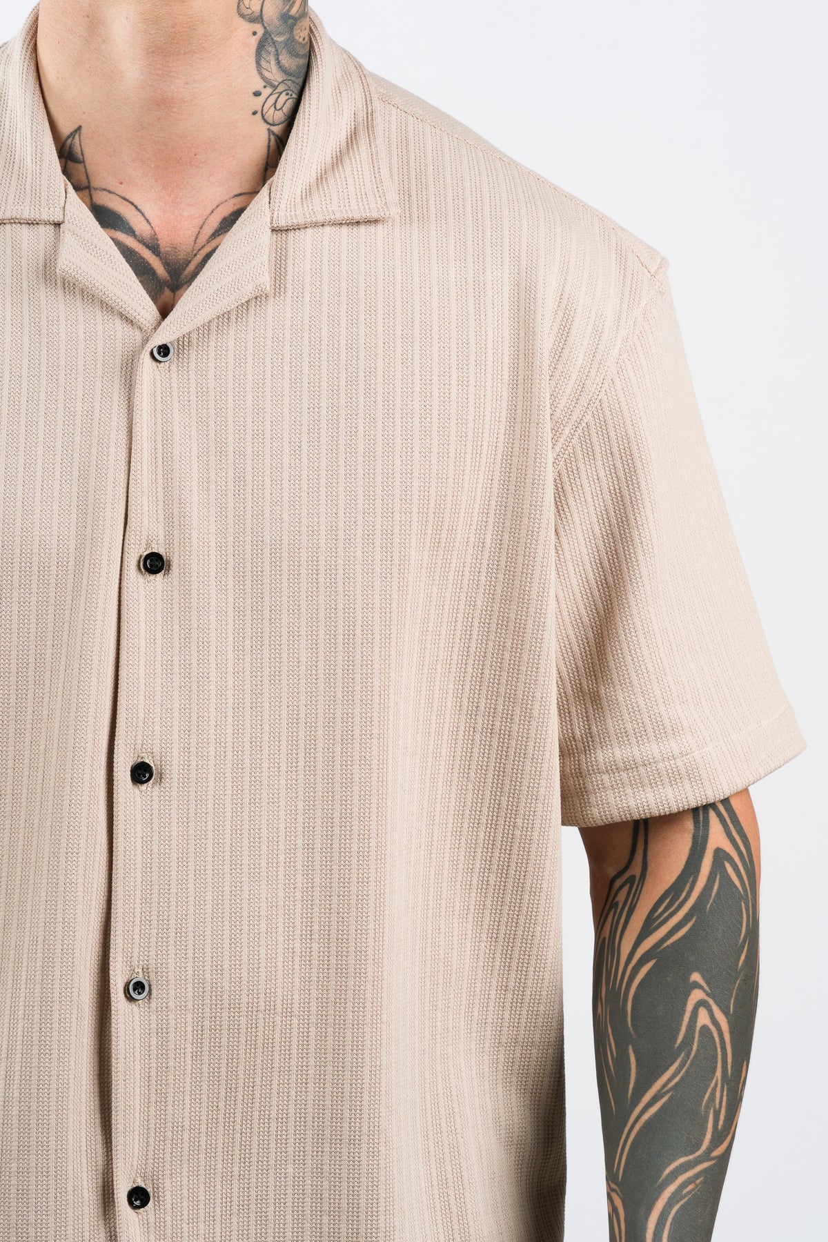 Camisa Text Mo Beige