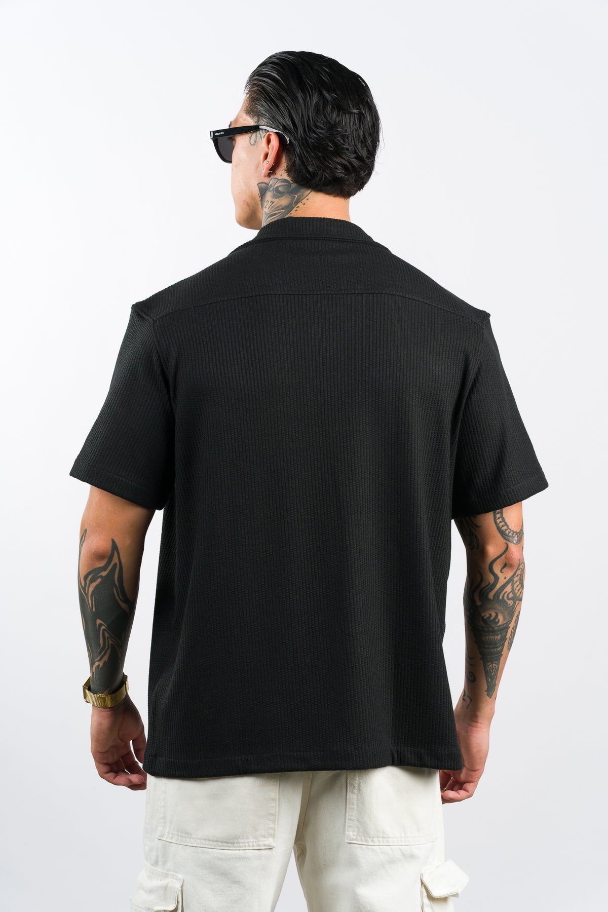 Camisa Over Tejida W Negra - Voszmen