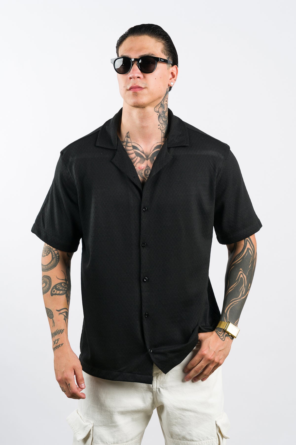 Camisa Over Tejida SZ Negra - Voszmen
