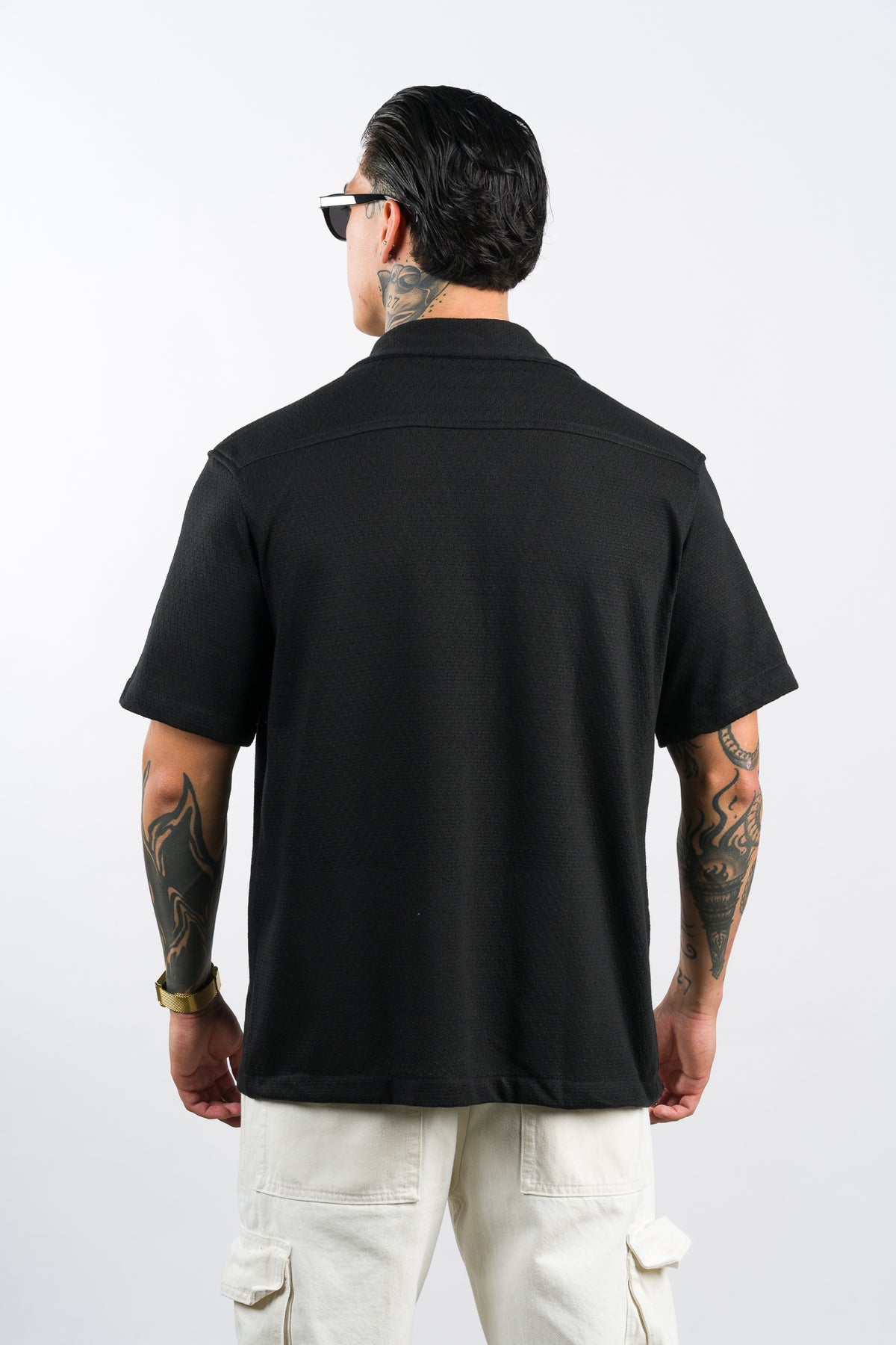 Camisa Over Tejida SZ Negra - Voszmen