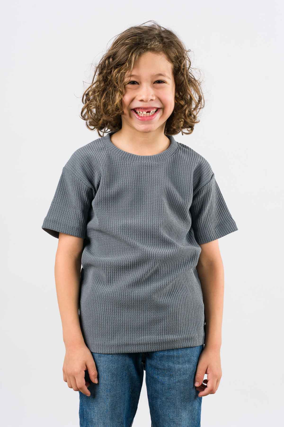 T-Shirt Text L Kid Gris - Voszmen