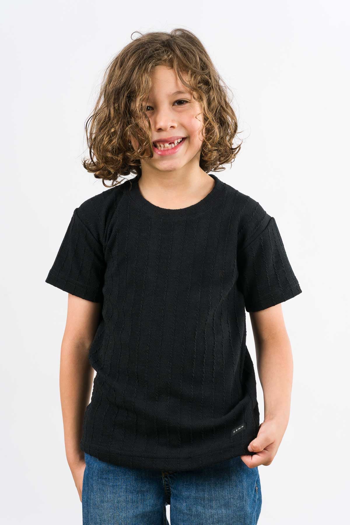 T-Shirt Text Kr Kid Negro - Voszmen