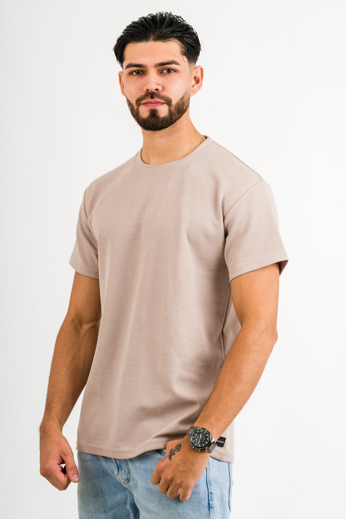 T-Shirt Text F Beige Oscuro - Voszmen