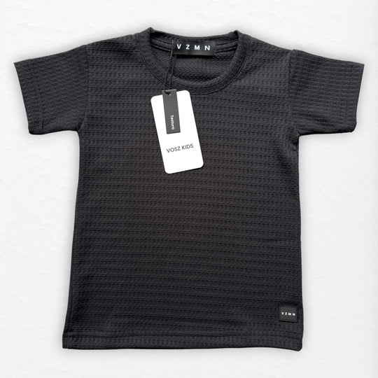 T-Shirt Kid Text CR Negro