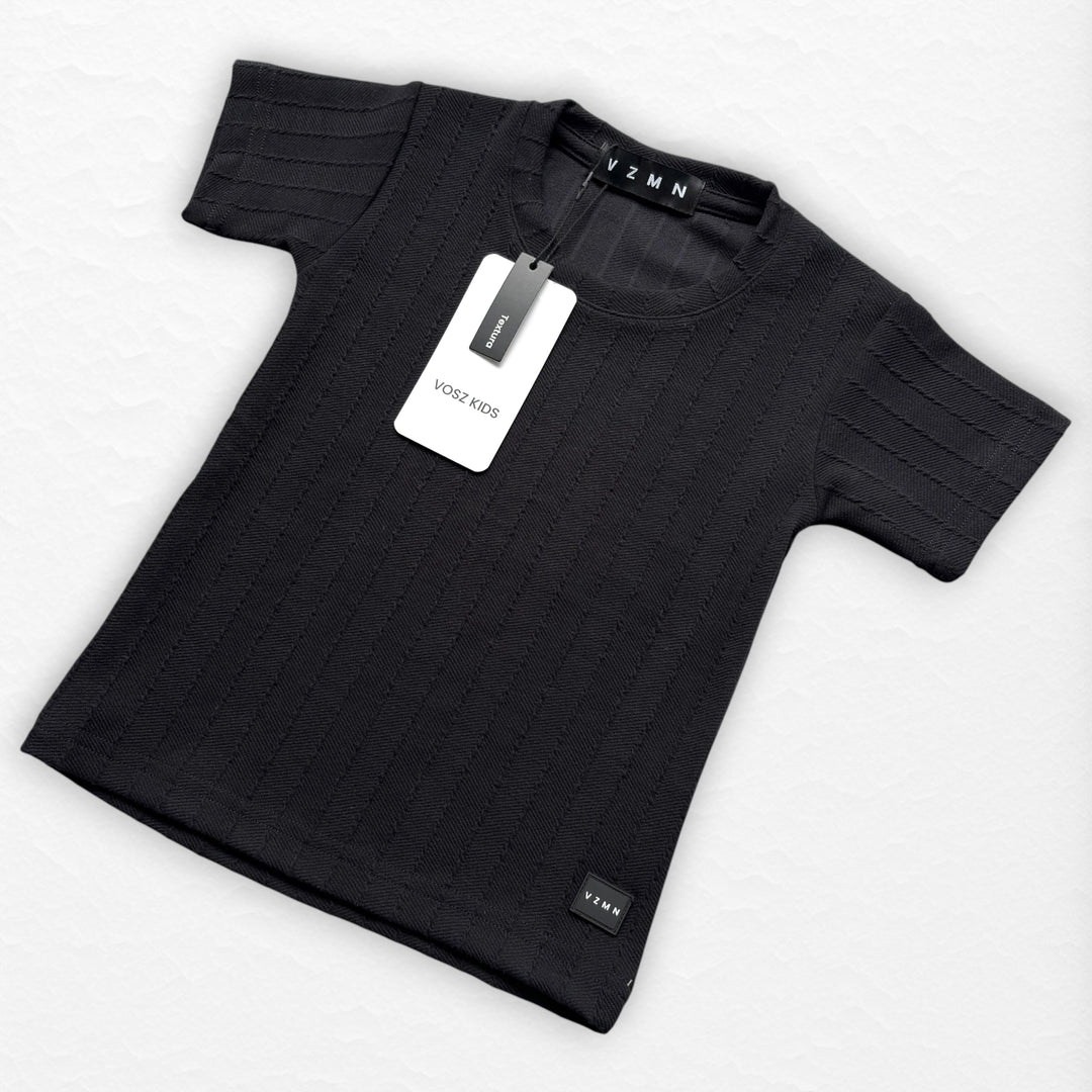 T-Shirt Text Kr Kid Negro