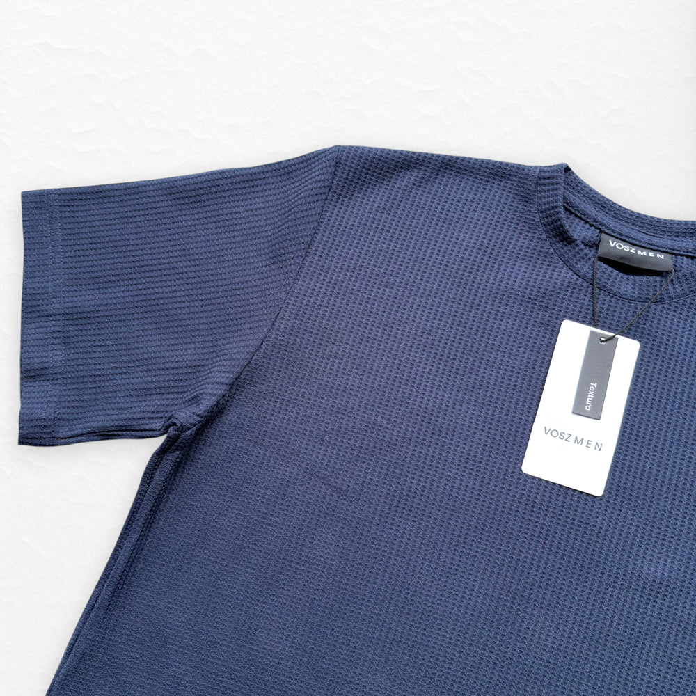 T-Shirt Over Text Q Azul Navy