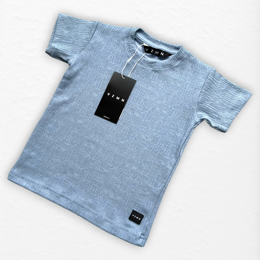 T-Shirt Text CZ Kid celeste