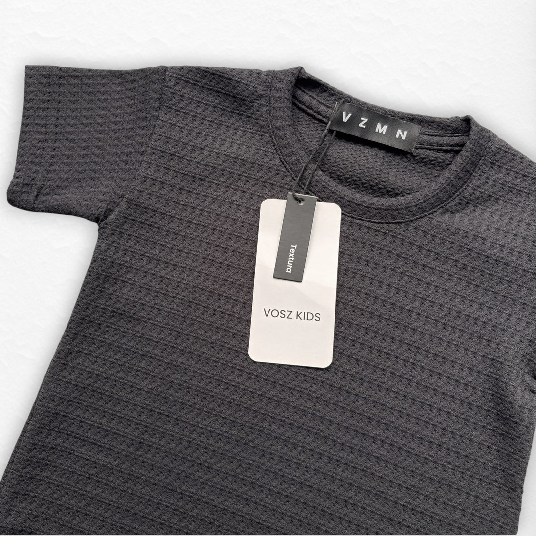 T-Shirt Kid Text CR Negro