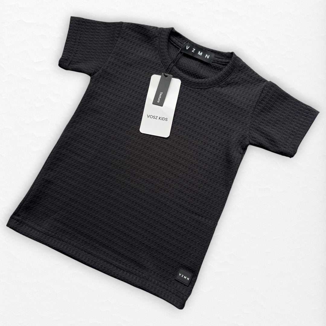 T-Shirt Kid Text CR Negro