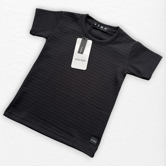 T-Shirt Kid Text CR Negro