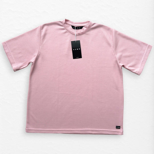 T-Shirt Over Text Q rosa