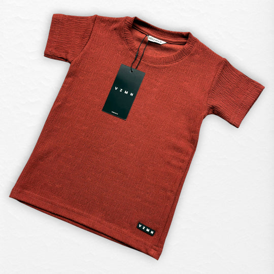 T-Shirt Text CZ Kid Terracota