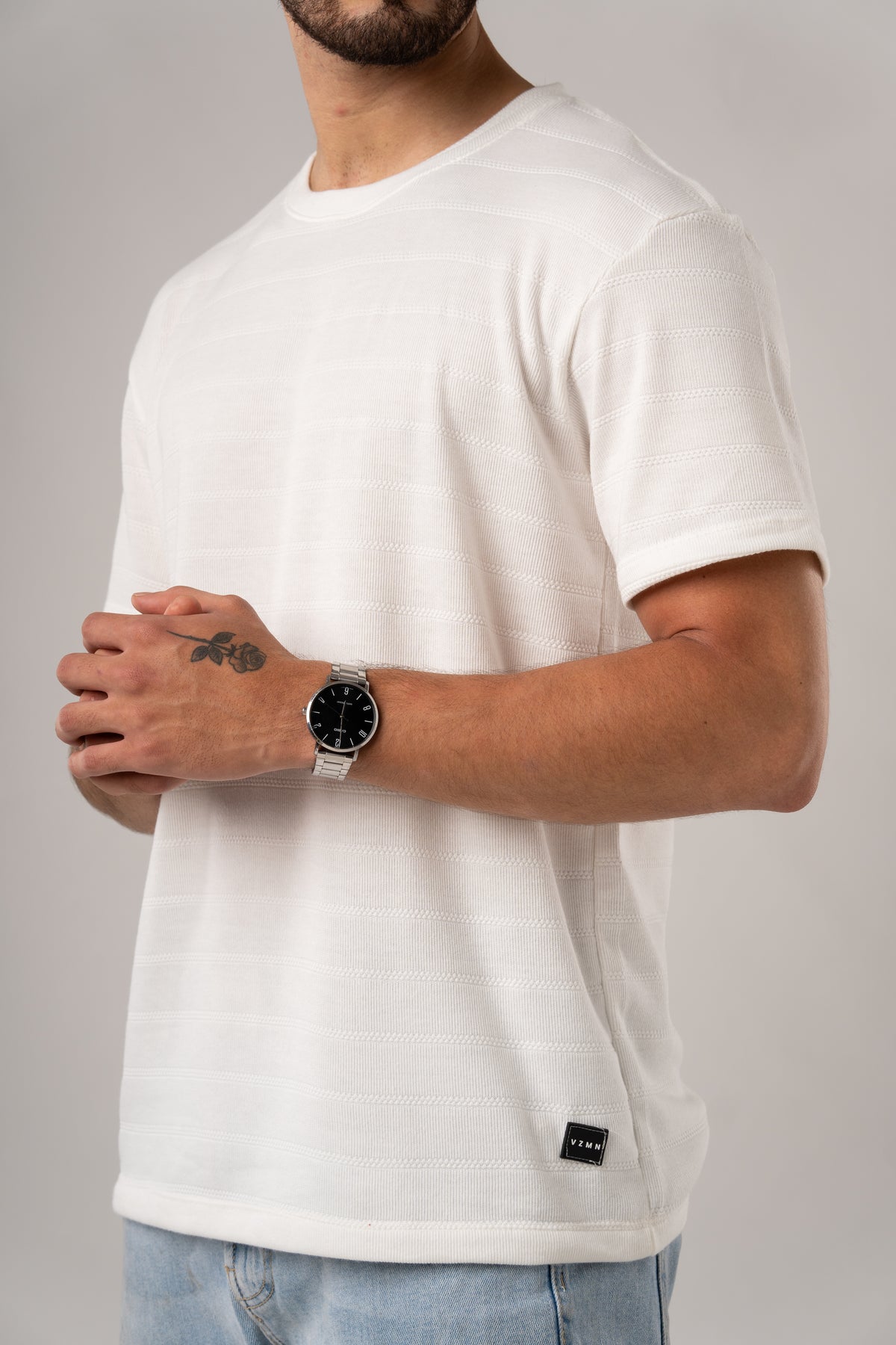 T-Shirt Text H Blanca hueso - Voszmen