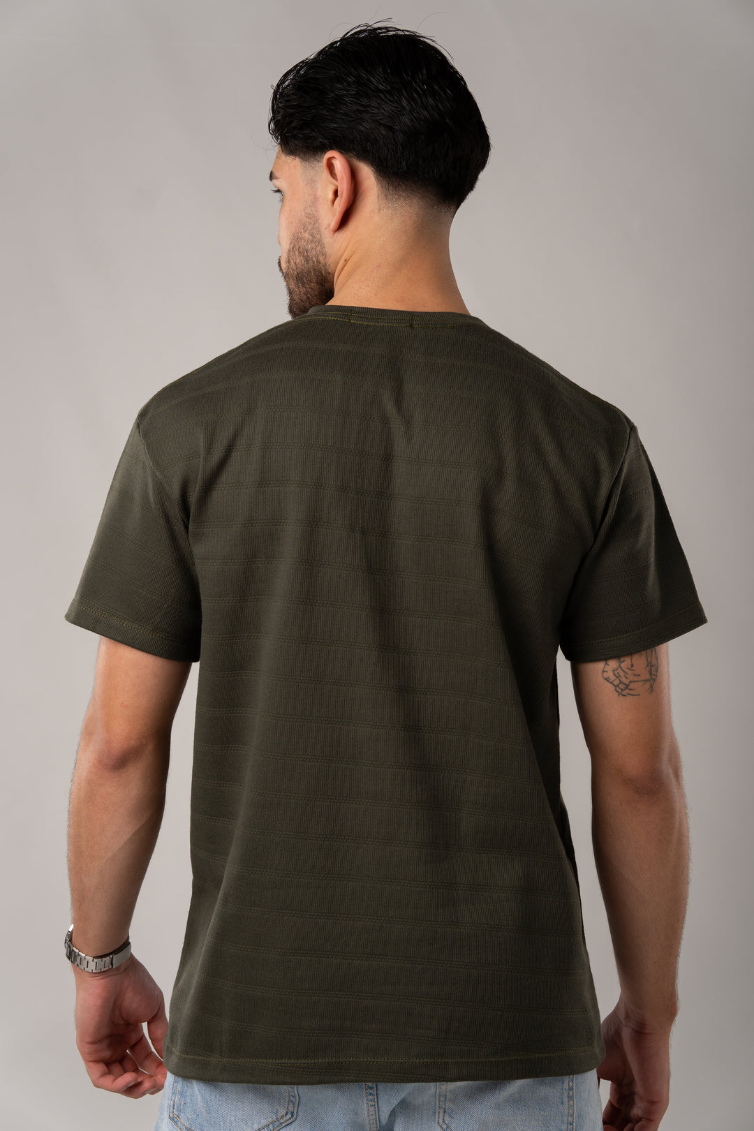 T-Shirt Text H Verde Musgo