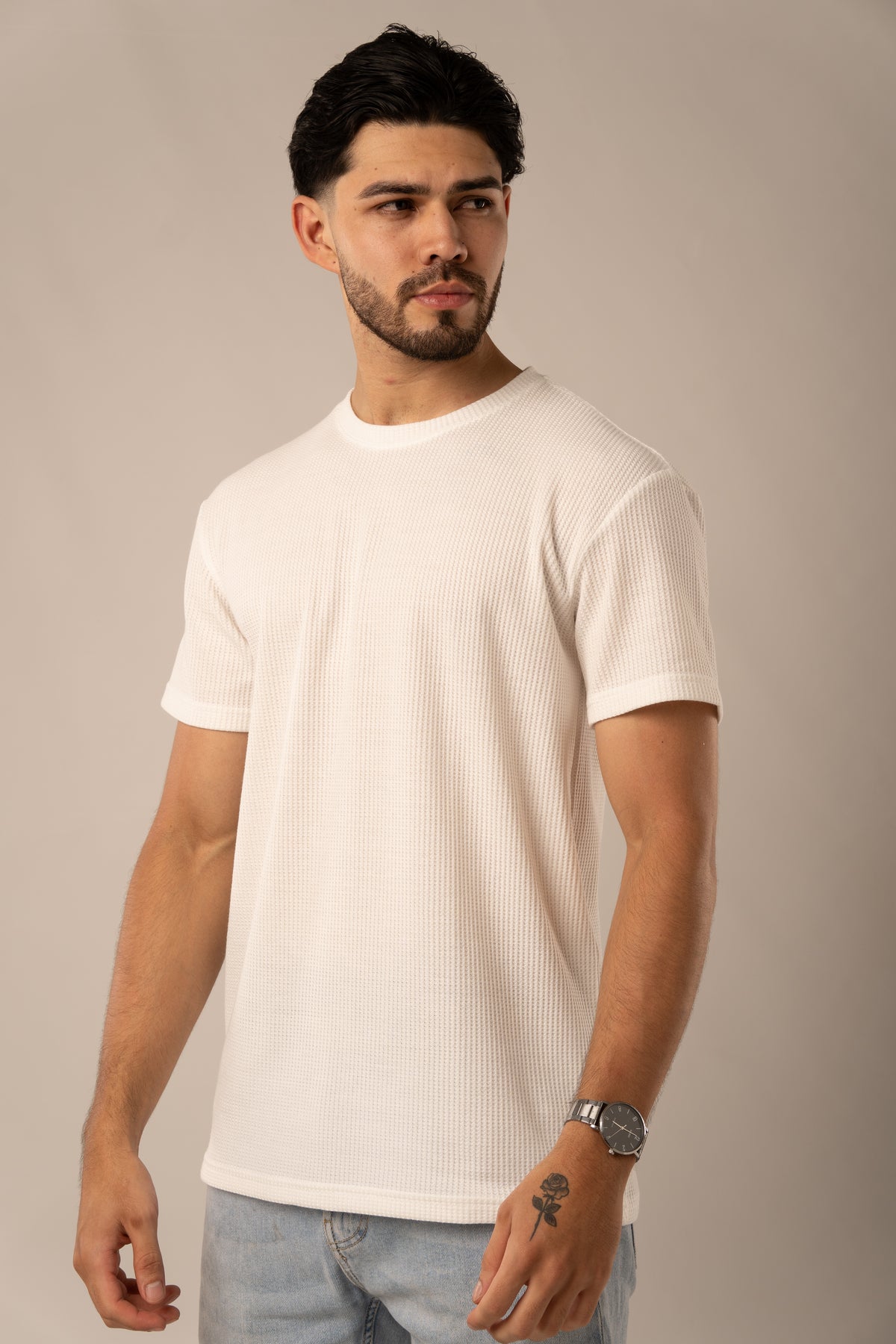 T-Shirt Text Q Blanca hueso - Voszmen