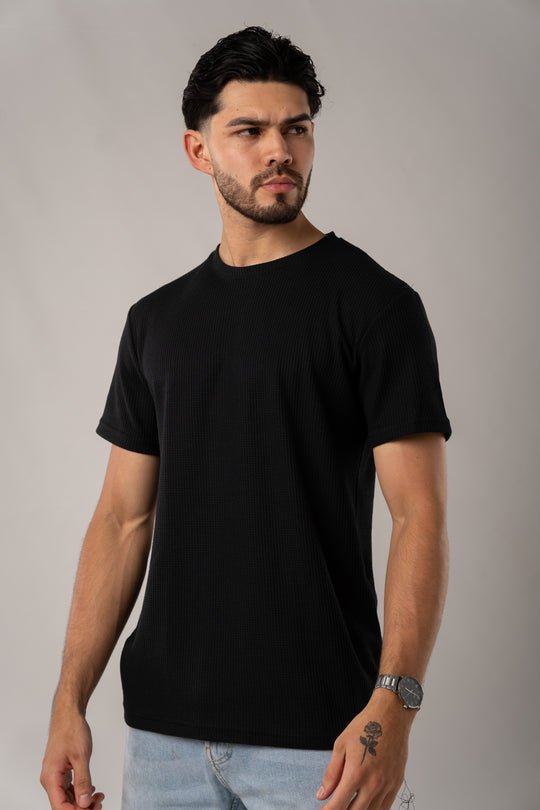 T-Shirt Text Q Negro