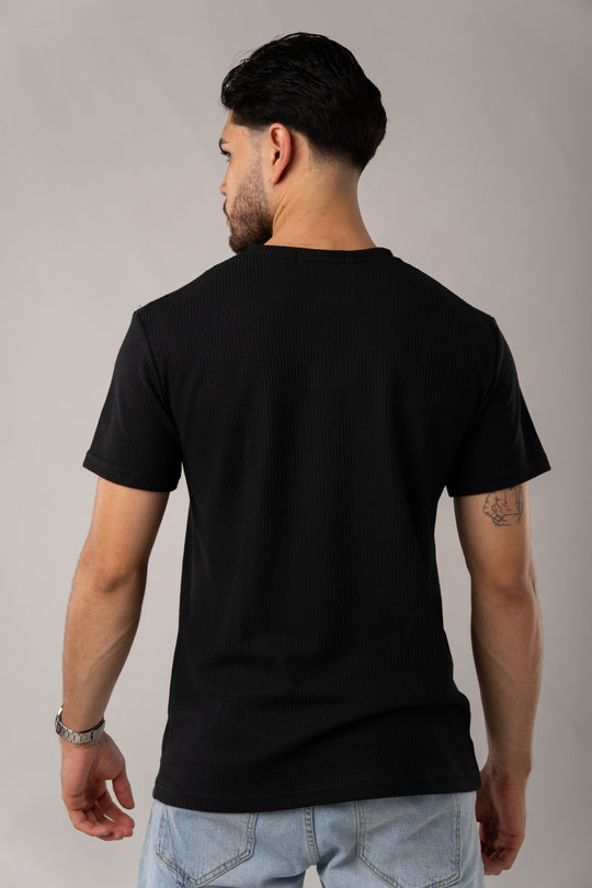 T-Shirt Text Q Negro