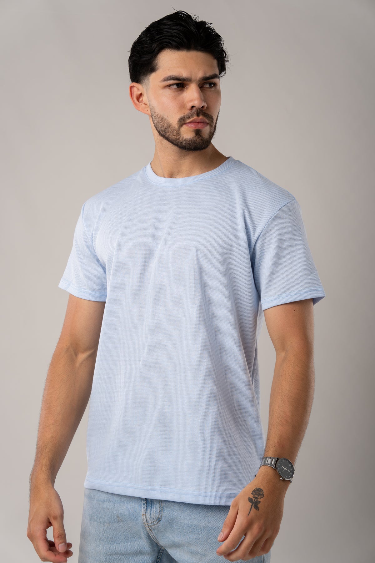 T-Shirt Text M Celeste Claro - Voszmen