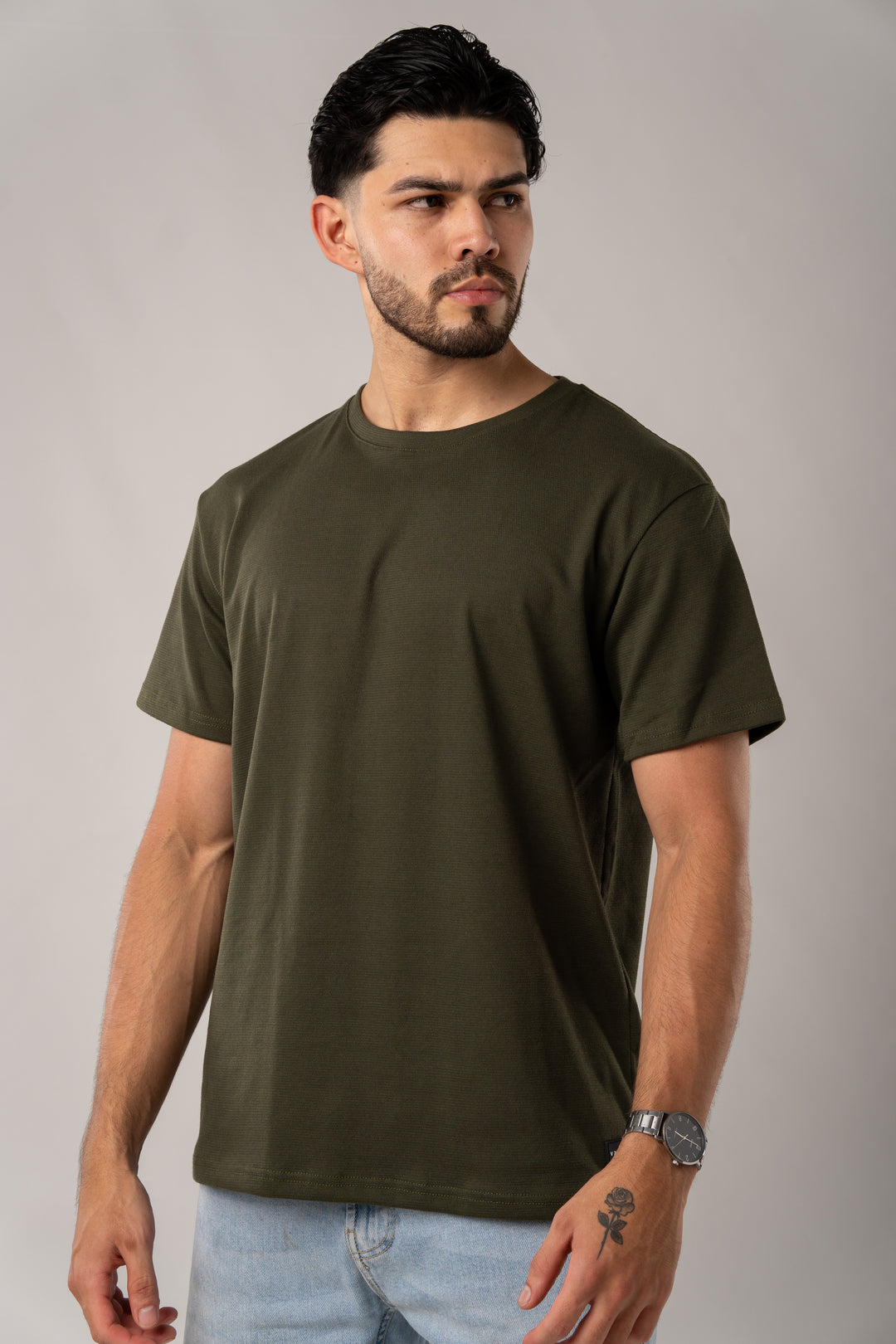 T-Shirt Text C Verde Musgo