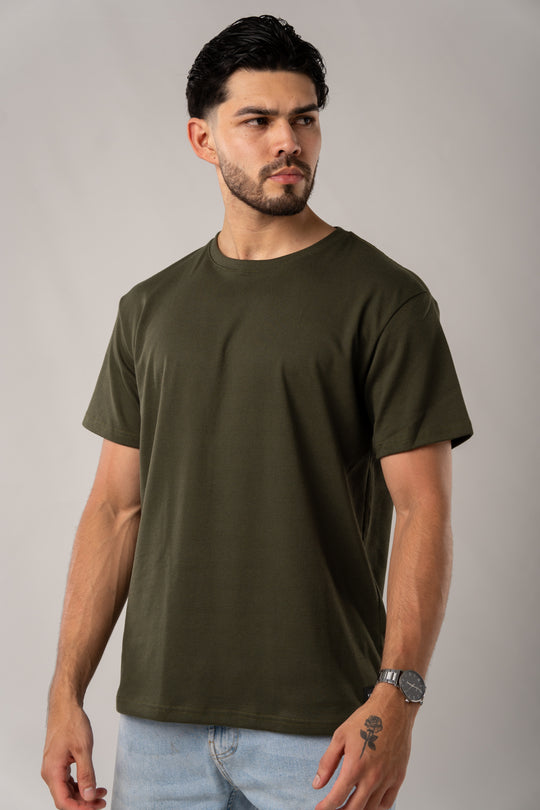 T-Shirt Text C Verde Musgo