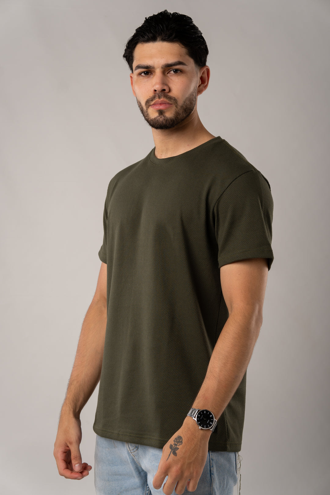 T-Shirt Text D Verde Musgo