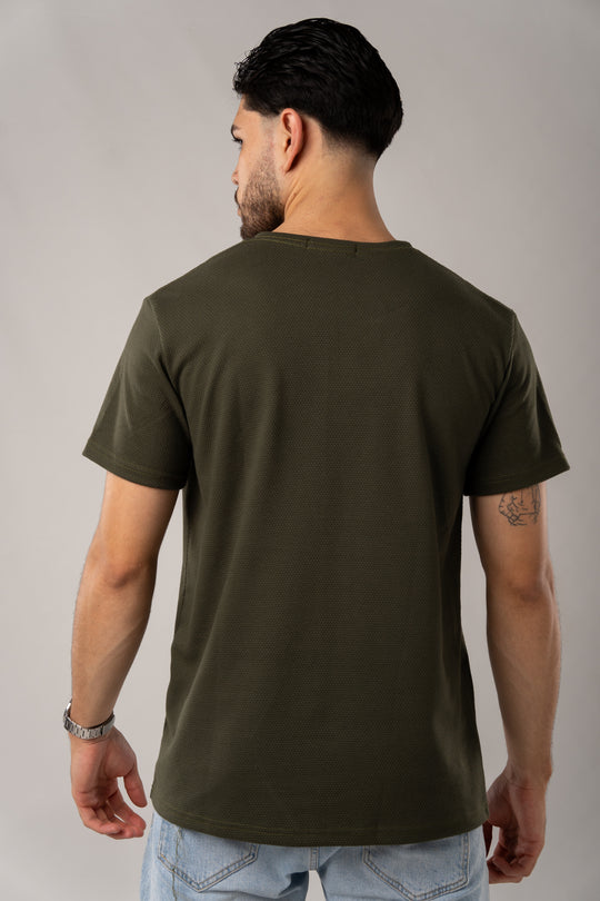 T-Shirt Text D Verde Musgo