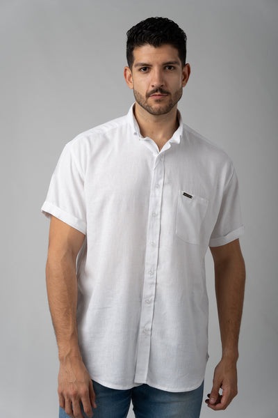 Camisa Button Blanca Lino