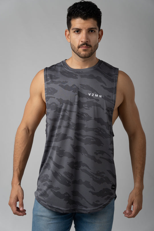 Camiseta Sin Mangas Gray Camuflage