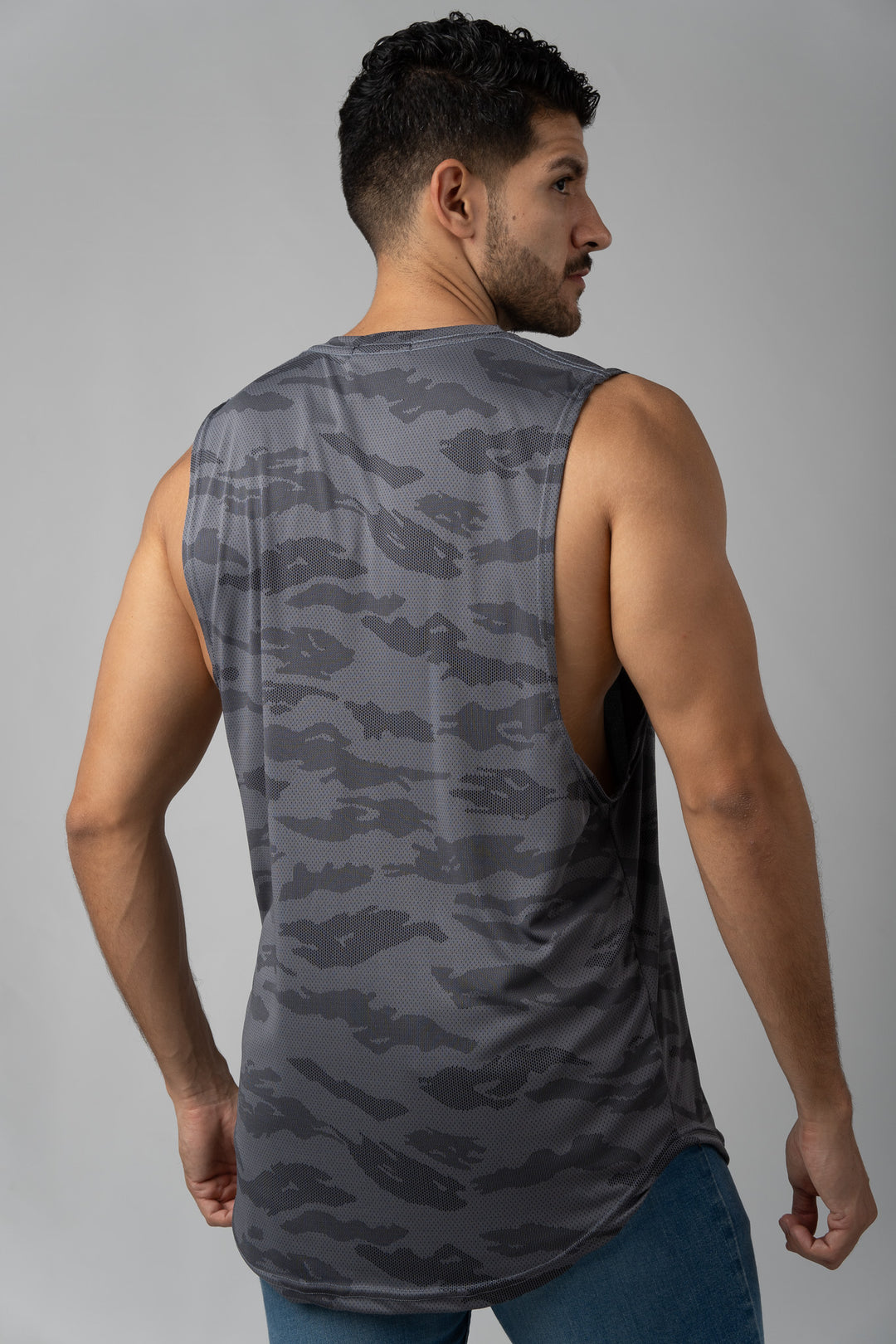 Camiseta Sin Mangas Gray Camuflage