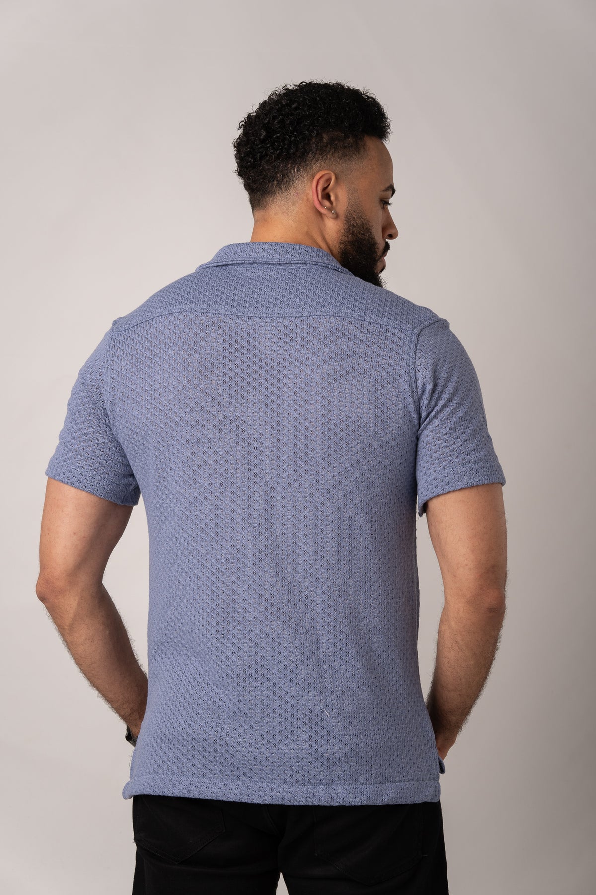 Camisa Over Tejida Mc Celeste - Voszmen