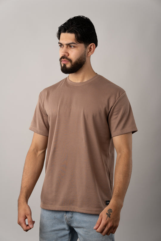 T-Shirt Text M Café Claro