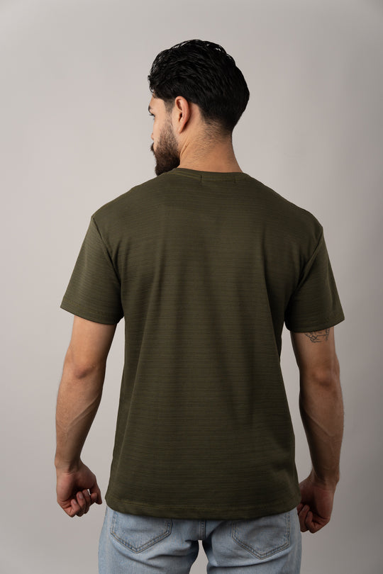 T-Shirt Text N Verde Musgo