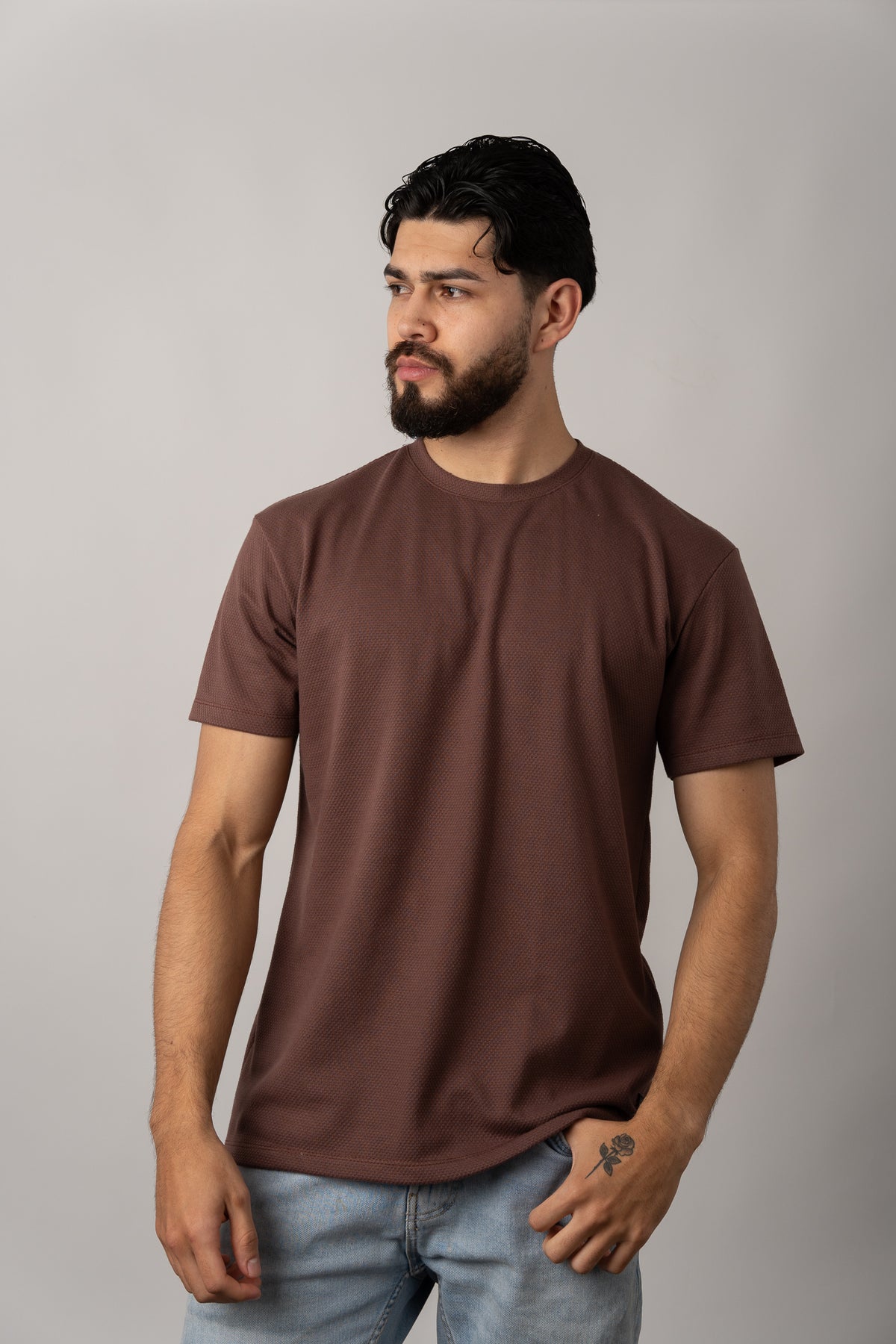T-Shirt Text D Café oscuro - Voszmen
