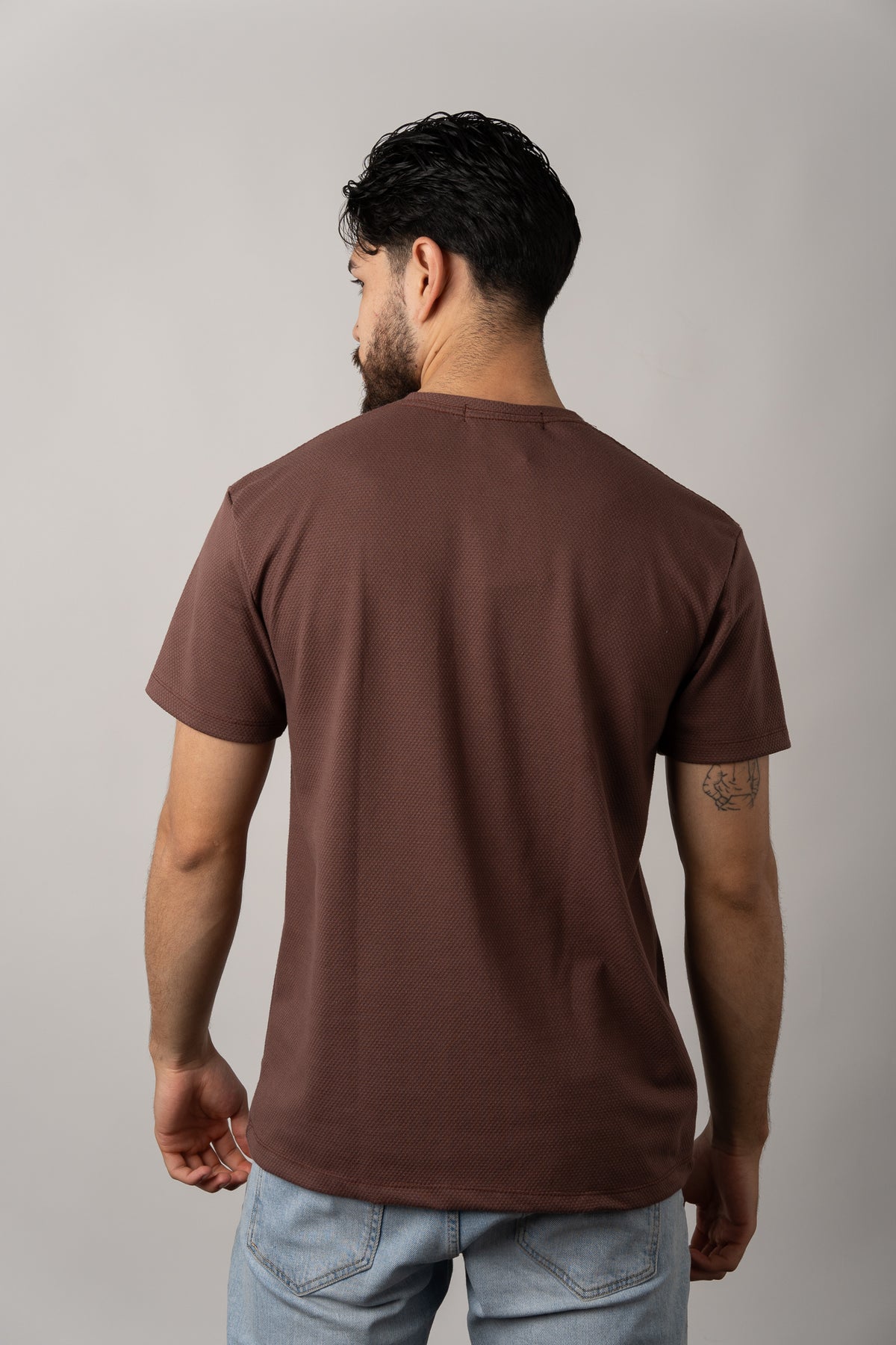 T-Shirt Text D Café oscuro - Voszmen