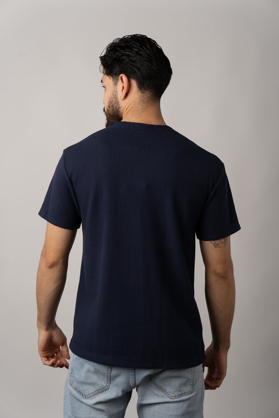 T-Shirt Text Q Azul Navy