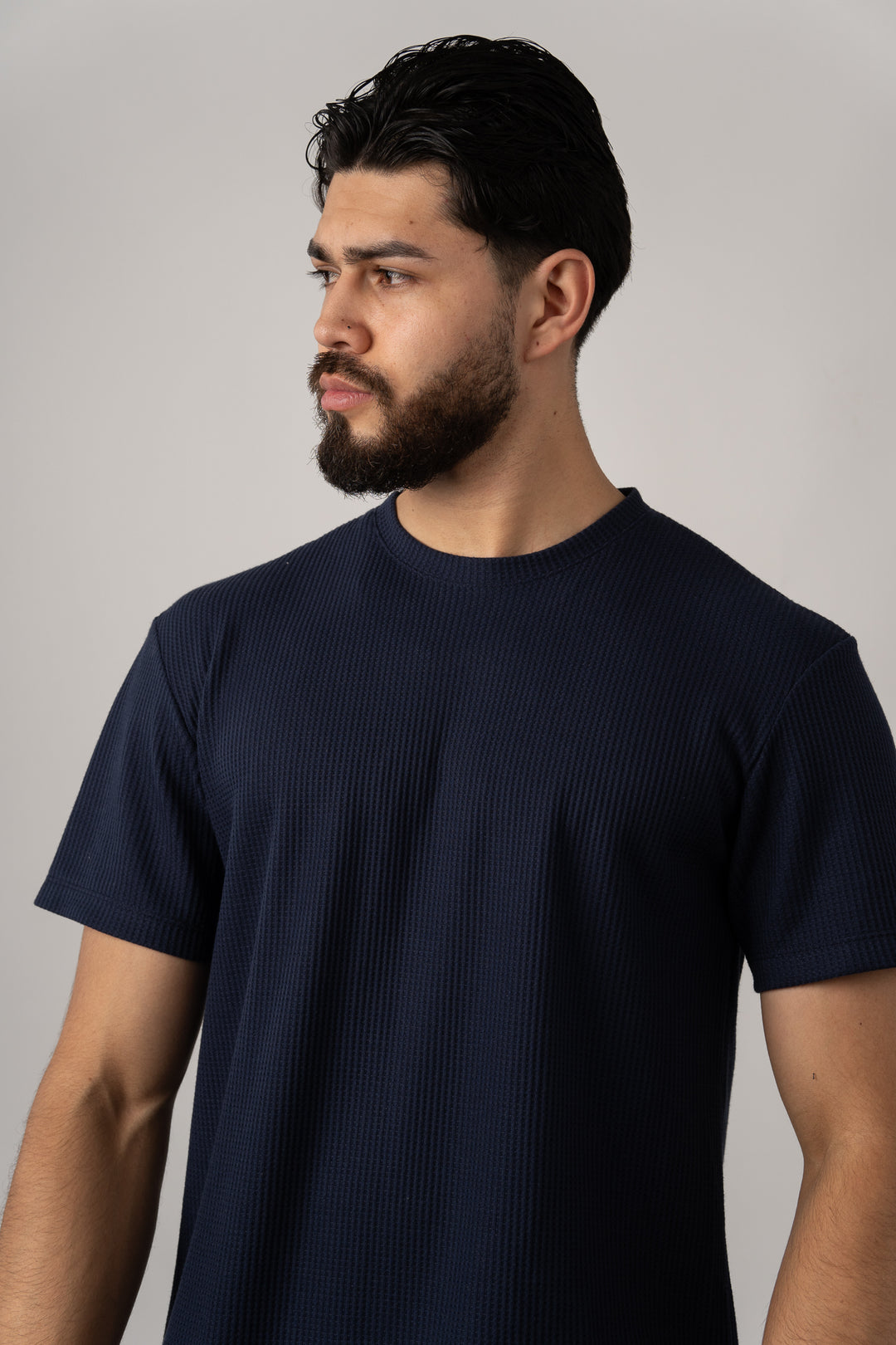 T-Shirt Text Q Azul Navy