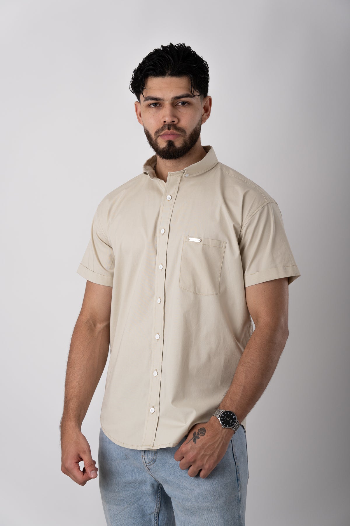 Camisa Button Beige CT - Voszmen