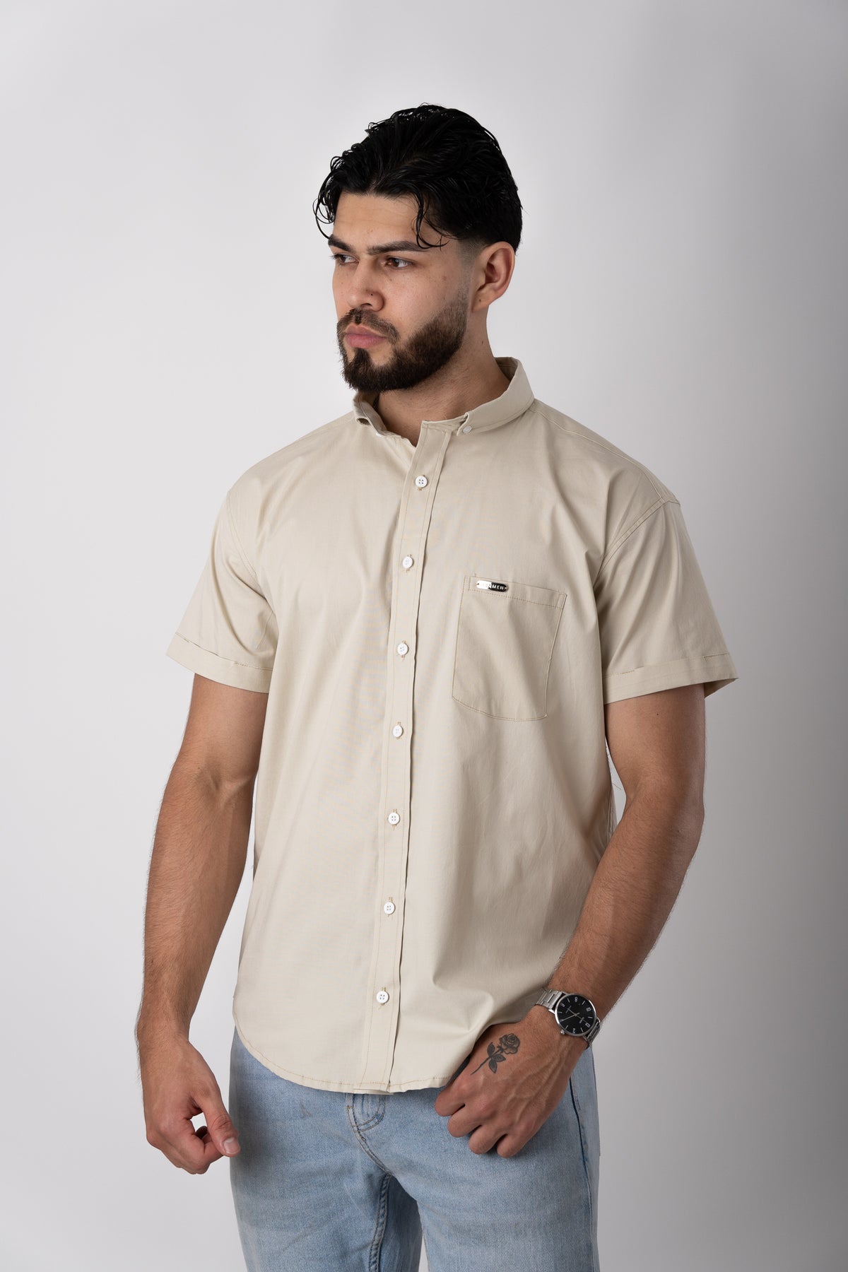 Camisa Button Beige CT - Voszmen